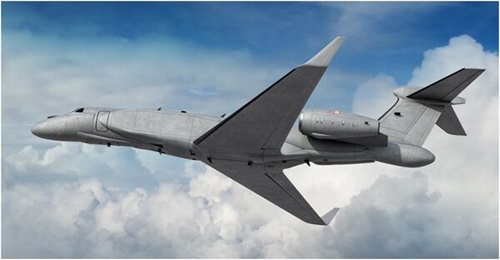 An artist's conception of an Italian L3Harris EA-37B. Italy has purchased two EA-37Bs, becoming the type's first export customer.