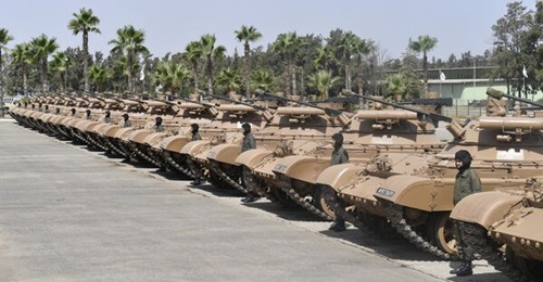 T-62 tanks fitted with Berezhok turrets lined up at the Central Logistics Base.