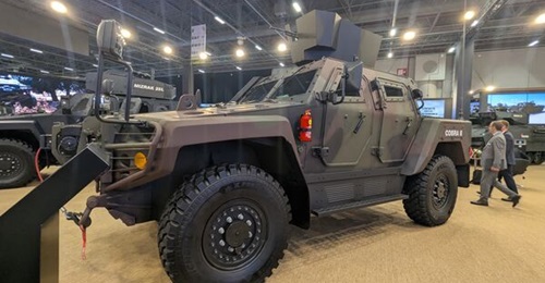 The variant of Otokar's Cobra II tactical armoured vehicle being supplied to Romania, seen at IDEF 2025.