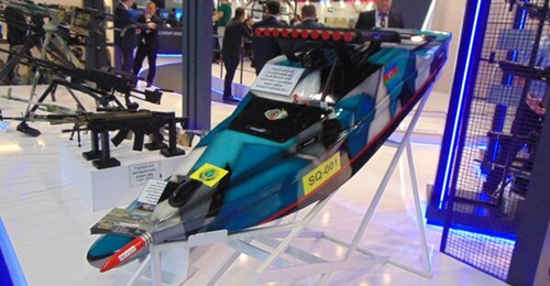 Azerbaijan displayed the Suqovusan (pictured) and Kalan one-way attack USVs at IDEF 2025.
