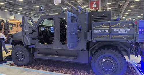 eNMSL, the first full-electric APC variant developed by Nurol Makina, showcased at the IDEF 2025.