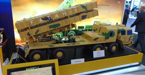 GIDS showed a model of its GMLRS with a pod for four Fatah-I 301 mm guided rockets and a pod for a 600 mm Fatah-II guided rocket.