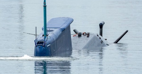 INS 
        
        conducted its first dive after returning from its initial sea trials in Kiel Bay on 23 July 2025. The static dive lasted approximately 10 hours.