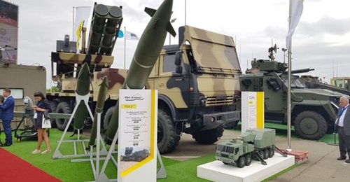 An Elbit Systems PULS is seen mounted on a Russian Kamaz truck at ADEX 2022 in Azerbaijan.