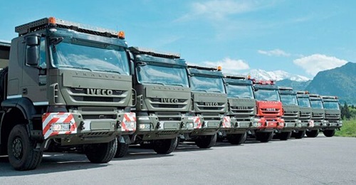 Leonardo is taking over Iveco Defence (photo of the latter's trucks delivered to Switzerland in 2013).