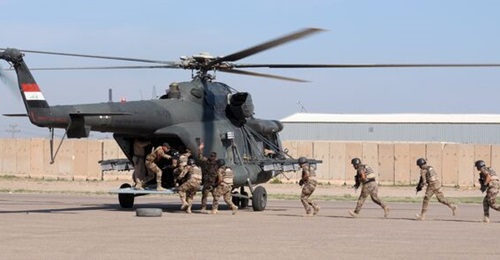 CTS personnel board an Mi-171 helicopter during training in April 2018.