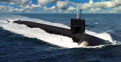 The first-of-class Columbia submarine, shown here in rendering, is about 18 months behind schedule.