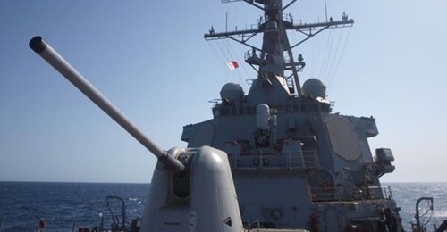 USS
        
        , shown here operating in the Red Sea in June 2024, performed the first at-sea Nulka reloading.