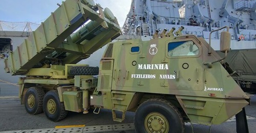 The Avibras Astros II multiple rocket launcher in Brazilian Marine Corps service. If the latest restructuring effort is successful, Avibras could resume production of rockets for the system.