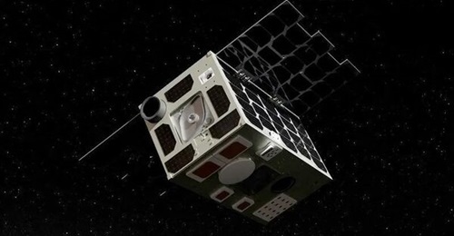 A concept graphic of Infinite Orbits' Orbit Guard Space Domain Awareness microsatellite, released in August 2025.