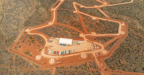 An aerial photograph showing the DARC Site 1 receive array station in Western Australia.