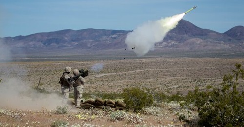 US marines firing a Stinger missile.