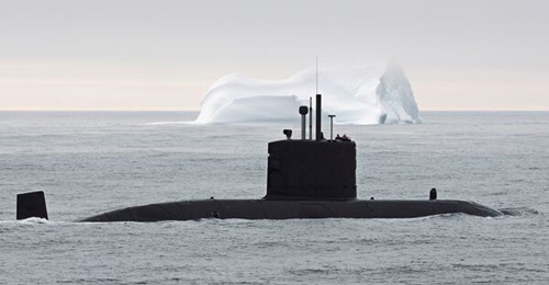 Canada's Victoria-class SSK HMCS 
        
         sails in the Arctic during Operation 'Nanook' in 2007. Three-ocean presence - particularly in the Arctic - is a core capability requirement for Canada's future submarine.