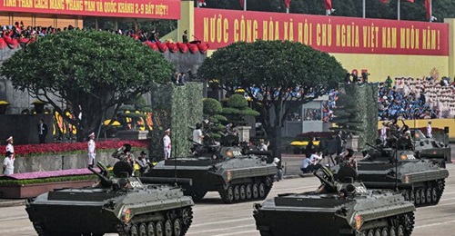 VPA BMP-2 IFVs displayed during Vietnam's military parade in Hanoi on 2 September to mark the country's 80th National Day.