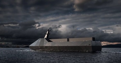 Concept graphic of Saronic's Marauder USV. The keel for the first Marauder was laid on 22 August 2025 in Louisiana, US.