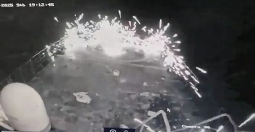 The Colombian Navy said its ships faced a drone attack, shown here, while on patrol.