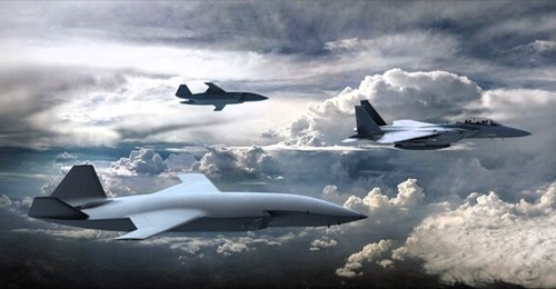 An artist's impression of the Boeing F-15EX Eagle II manned combat aircraft operating in concert with a pair of Boeing MQ-28 Ghost Bat 'loyal wingmen', as per the company's latest bid to Poland.