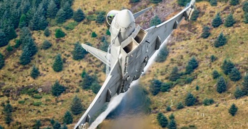 A file photo of a Eurofighter Typhoon. BAE Systems is now looking at integrating low-cost weapons onto the aircraft for the C-UAS role.