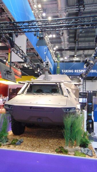 Rheinmetall and Lockheed Martin presented the Fuchs JAGM tank destroyer at DSEI 2025.
