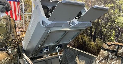The Dominion multitube launcher is displayed at TADTE 2025.