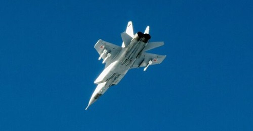 One of three Russian MiG-31s that crossed Estonian airspace on 19 September, photographed from an intercepting Swedish Gripen.