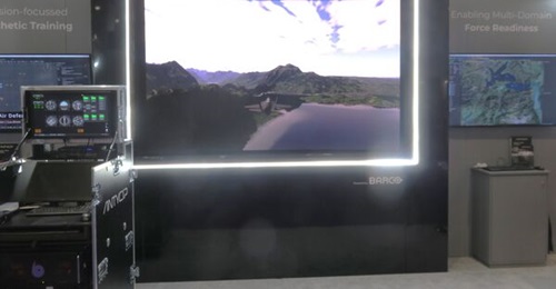 ST Engineering's Antycip integration package displayed at DSEI 2025, with Merlin, MyIG display, and VR-Forces.