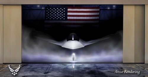 A graphical representation of the Boeing F-47, announced as the winner of the USAF's NGAD contest in March 2025. The aircraft will have a range of over 1,000 n miles, according to USAF Chief of Staff General David Allvin.