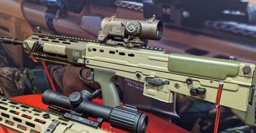 A UK L85A3 (SA80 family) rifle with M-LOK handguard. The SA80 is due to be replaced by 2035.