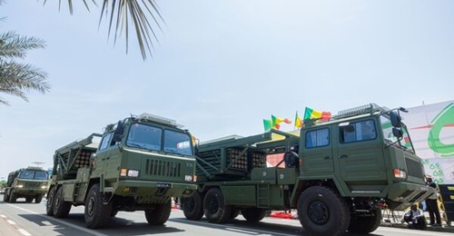 SR5 multiple rocket launchers in the parade held in Mali on 22 September 2025.