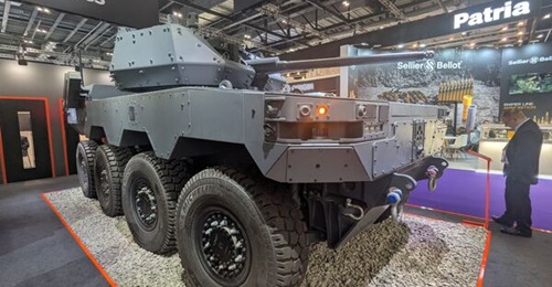Milrem Robotics' Havoc wheeled combat UGV, launched at DSEI 2025.