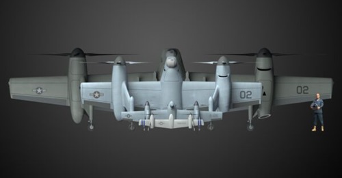 The Nomad VTOL UAS family, shown in a rendering, is envisioned for various sea and land-based missions.