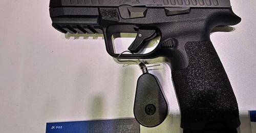 Designed to fulfil the Polish Army's requirements, the MPS Army pistol, pictured on display at MSPO 2025, has an improved grip and a modified trigger group.