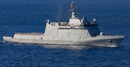 Spanish Navy Meteoro-class OPV 
        
         (P 41) during exercise 'Neptune Strike 22'.