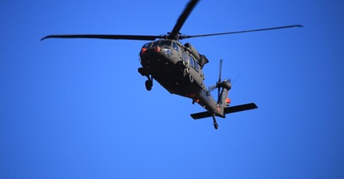 UH-60M conducting US Army phase one flight tests of Northrop Grumman's Improved Threat Detection System.