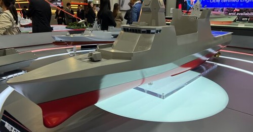 A model of the MRCV, on display for the first time at IMDEX 2025 in Singapore. The programme's first of class is slated to be launched in October 2025.