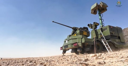 The Terrahawk with the mast-mounted radar during Exercise 'Sky Shield'.