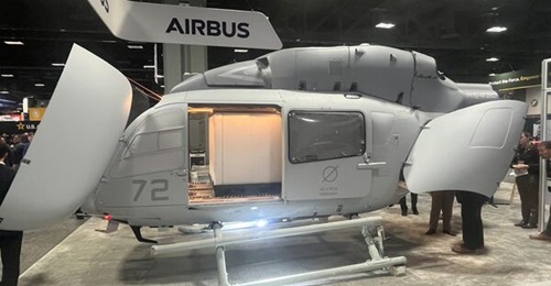 A model of Airbus US' unmanned MQ-72C Logistics Connector at AUSA in October 2025.