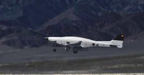 Avilus' Bussard UAS with the PrecISR radar seen on the underside of the platform.