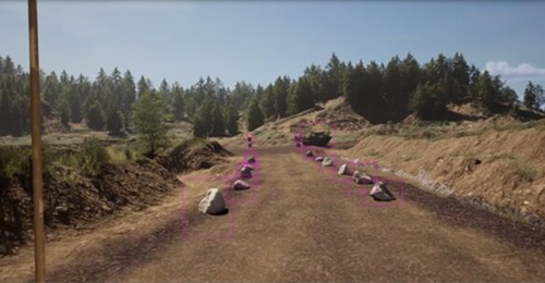 A screenshot from a simulated environment in BAE Systems' Virtual Proving Ground.