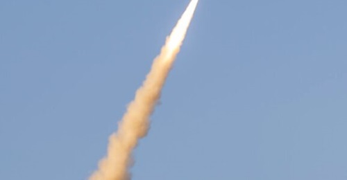 The two-stage sub-orbital rocket carrying the hypersonic ATHEAt experiment lifting off from the Andøya Space launch site on 6 October 2025.