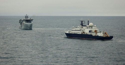 RFA 
        
        (background), the UK's first underwater surveillance ship, shadowing the Russian intelligence gathering ship 
        
         (foreground) in the Irish Sea in November 2024, is part of the UK's specialist CUI security capability.