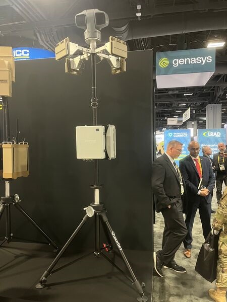 The Dedrone Tactical Extended Kit C-UAS, which adds radar and camera capabilities to the baseline RF drone detect and defeat capabilities, on display at AUSA in October 2025.