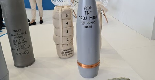 VMZ displayed a 155 mm artillery shell at HEMUS 2024.