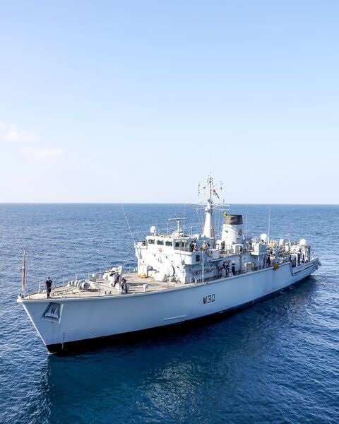 Hunt-class MCMV HMS
        
         pictured operating in the Gulf. The MHC programme seeks to replace legacy MCMVs with a new toolbox of modular and scalable mission packages based on autonomous systems.