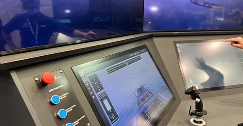 A mock-up of the GAMA system on a console at Indo Pacific 2025.