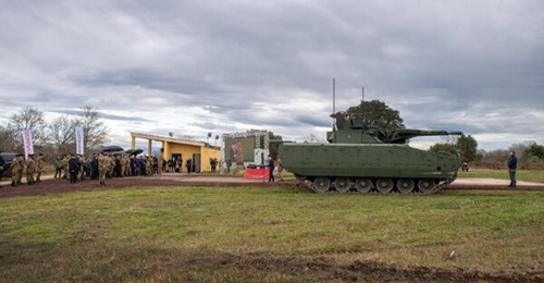 A Lynx KF-41 AFV, displayed at the Nettuno military training area, the headquarters of Italy's Technical Office for Army Armaments, on 3 February 2025.
