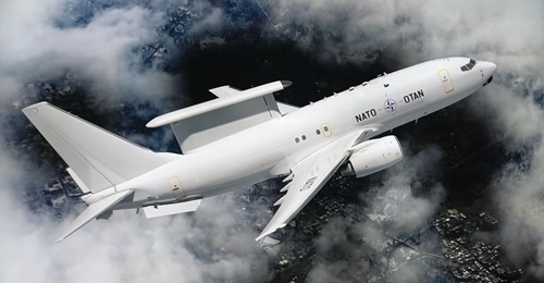 A Boeing promotional image showing the E-7A Wedgetail rendered in NATO markings. The alliance has now cancelled its plan to acquire six such aircraft under its IAFSC requirement to replace the E-3A from 2035.