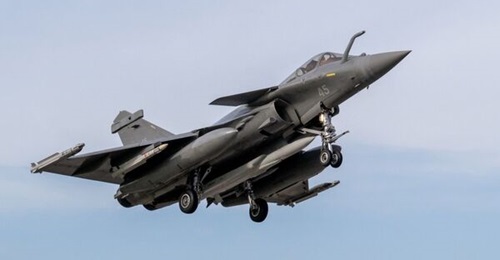 A French Navy Dassault Rafale combat aircraft carrying the ASMPA-R upgraded air-launched nuclear missile during firing evaluations in November 2025. The missile is now operational with both the French air force and navy.