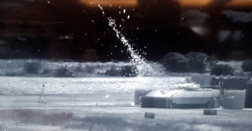At its stand at FAVS 2025, Leonardo showed videos of MIPS sensor testing against dummy RPGs (pictured) and UAVs.