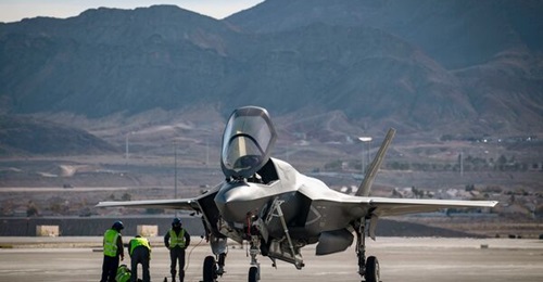 Ground crew attend to an RAF F-35B during Exercise 'Red Flag' in the US. The MoD is now investing heavily in engineering personnel to support the Lightning Force, the government has said.
